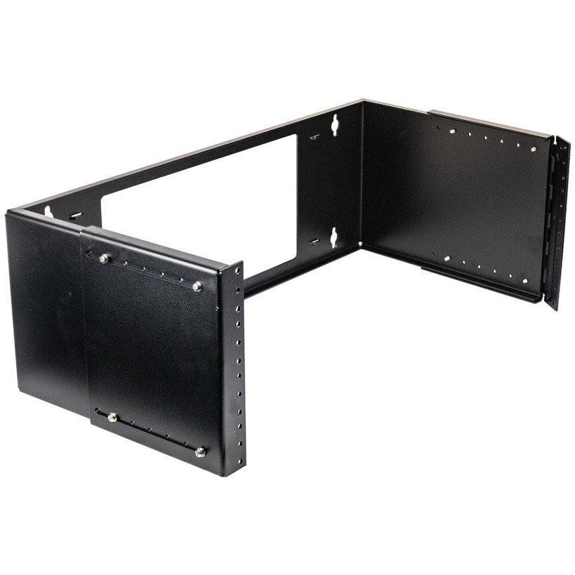 Datatek 4U open hinged wall frame bracket swung open for rear equipment access