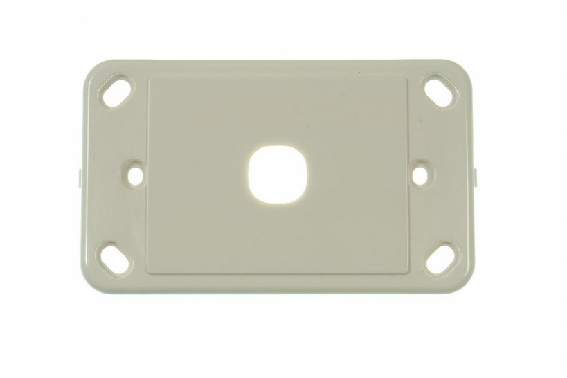 Front view of Digitek 1 gang wallplate white, no mechanism without front cover