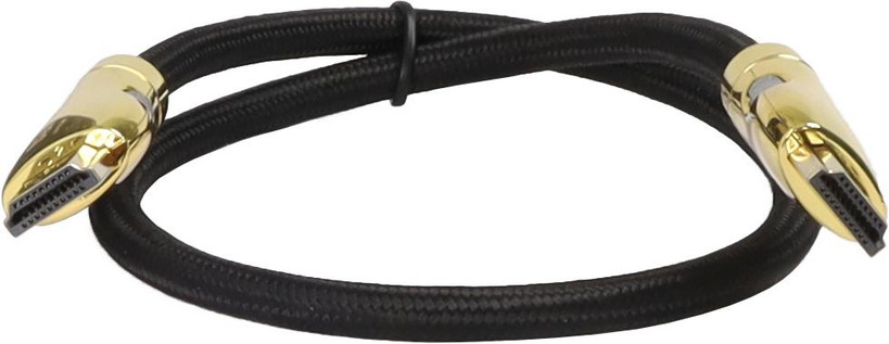 ProquipDigital 500mm Premium HDMI lead in black PVC with 24K gold-plated connectors, 18Gbps certified for 4K@60Hz home theater