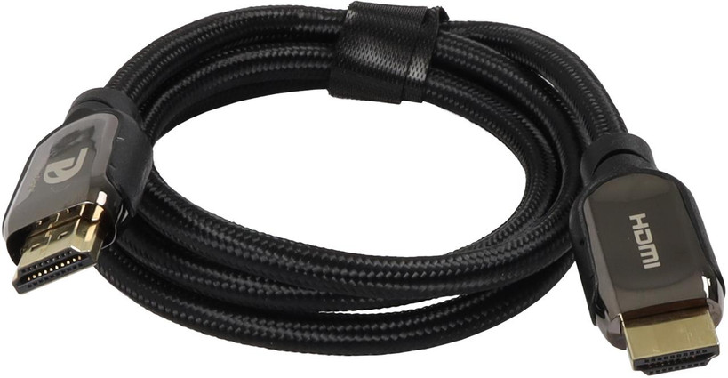 ProquipDigital 1M Premium HDMI Lead in black PVC with 24K gold-plated connectors, 18Gbps certified for 4K@60Hz home theater setups