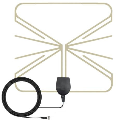 Fractal Indoor TV Antenna for connecting  TV via PAL adaptor for easy indoor FTA setup