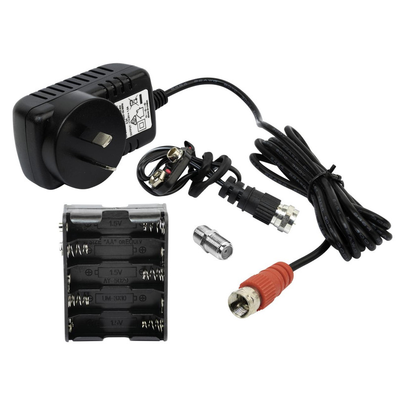 Close-up of Digitek Satellite finder power adaptor and battery casing