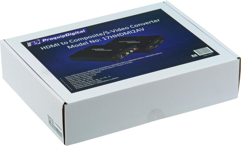 ProquipDigital 17HHDMI2AV HDMI converter kit box, plug-and-play adapter for modern-to-analog TV connections