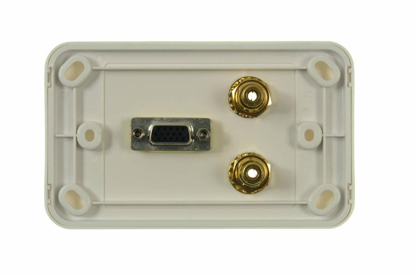 Rear view of Digitek Wallplate with VGA and 2 x RCA Connections with front cover