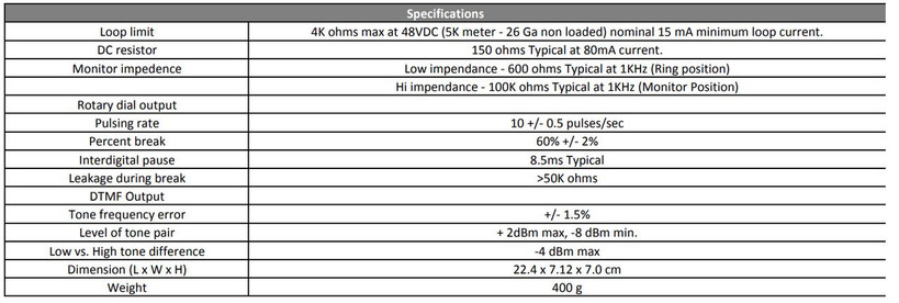 CT1900BL Lineman\'s Test Set kit specifications