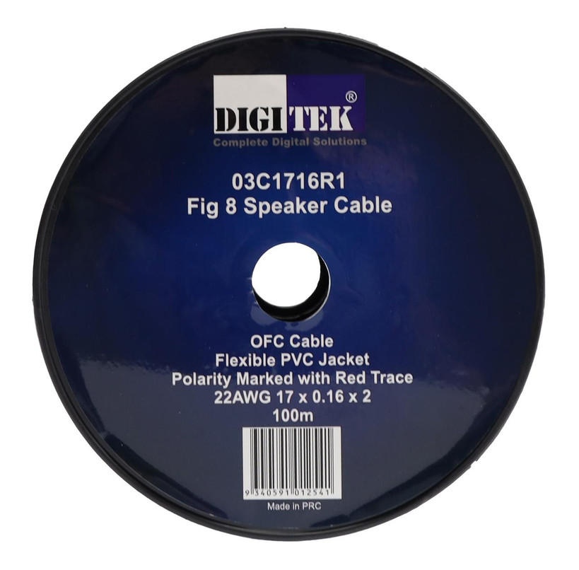 Digitek 03C1716R1 figure-8 cable for connecting speakers for high-clarity home audio