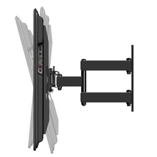 Closeup of 45-degree swivel adjustment on Secura QLF314-B2 positioning TV for couch glare reduction