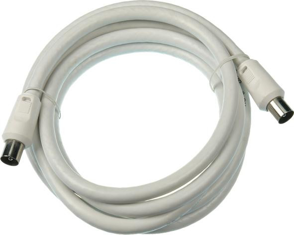 Digitek 1.8M PAL Male to PAL Male Quad Shield TV Fly Lead White