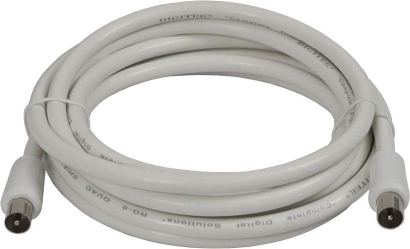 Digitek 3M PAL Male to PAL Male Quad Shield Coaxial Fly Lead White