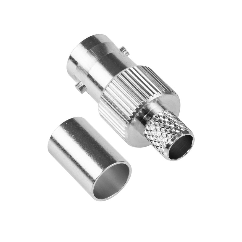 High-quality female BNC connector for RG6 quad shield coax cable