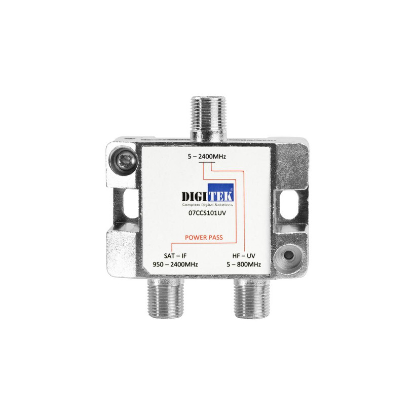 Compact 5–800MHz & 950–2400MHz F-Type diplexer for Home and MATV setups