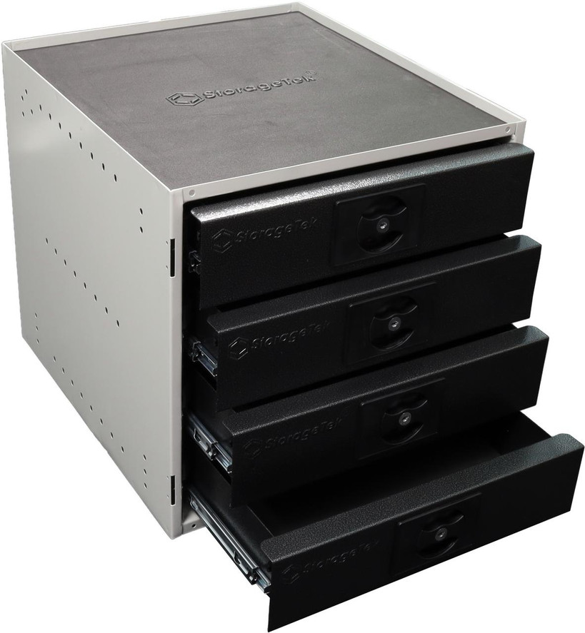 Black StorageTek modular storage cabinet 4 drawers