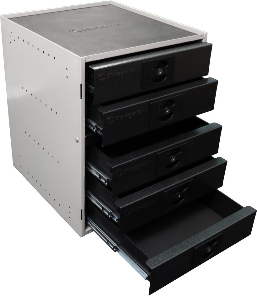 Modular black StorageTek storage cabinet 5 drawers