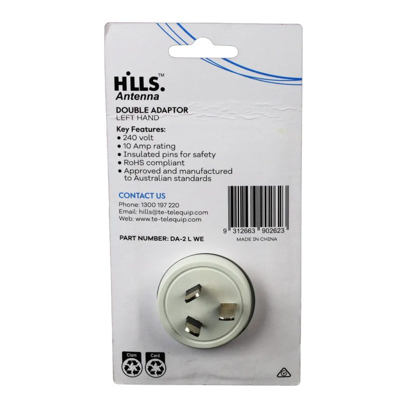 Safe left angle double power adaptor with insulated pins