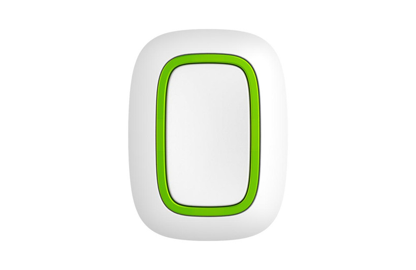 White Ajax Button wireless smart programmable panic button for Ajax security alarms and automation