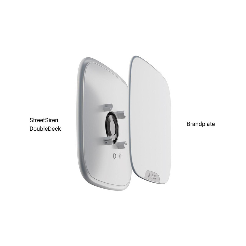 white Ajax Brandplate on StreetSiren DoubleDeck, promoting security services to passersby