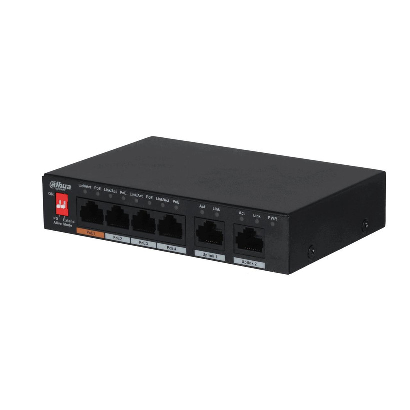 Dahua 4 PoE Ports 10/100Mbps Switch with Hi-PoE 60W Support