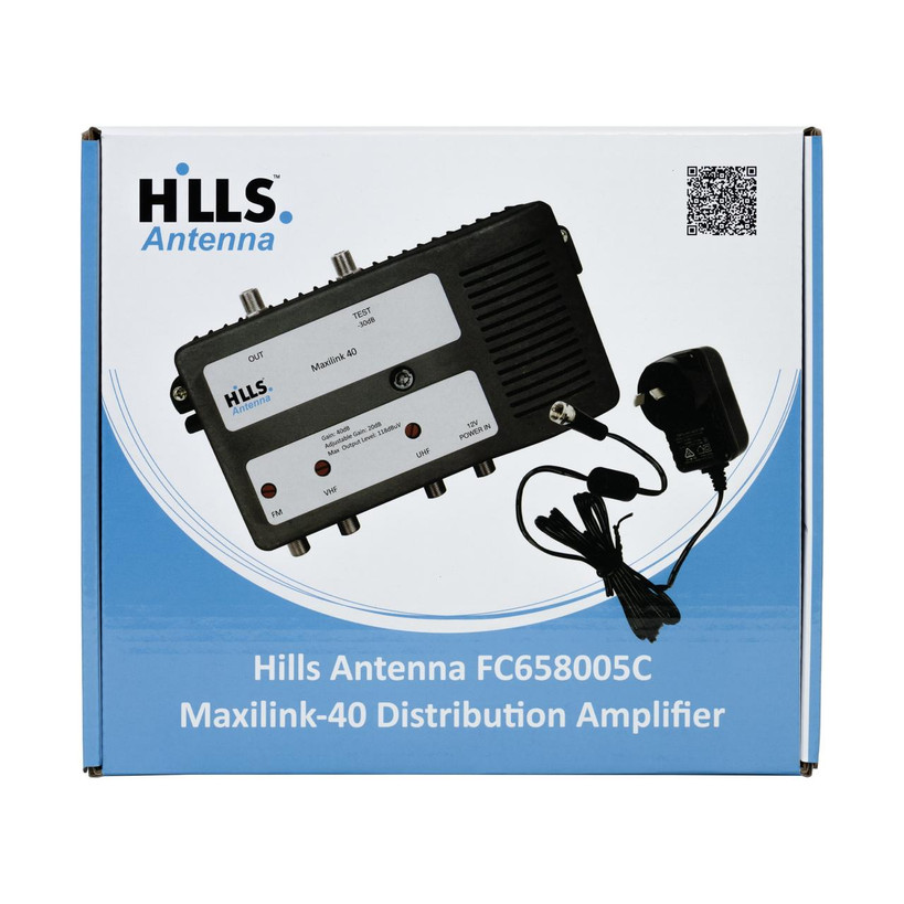 Hills Maxilink-40 distribution amplifier with included 12VDC power supply