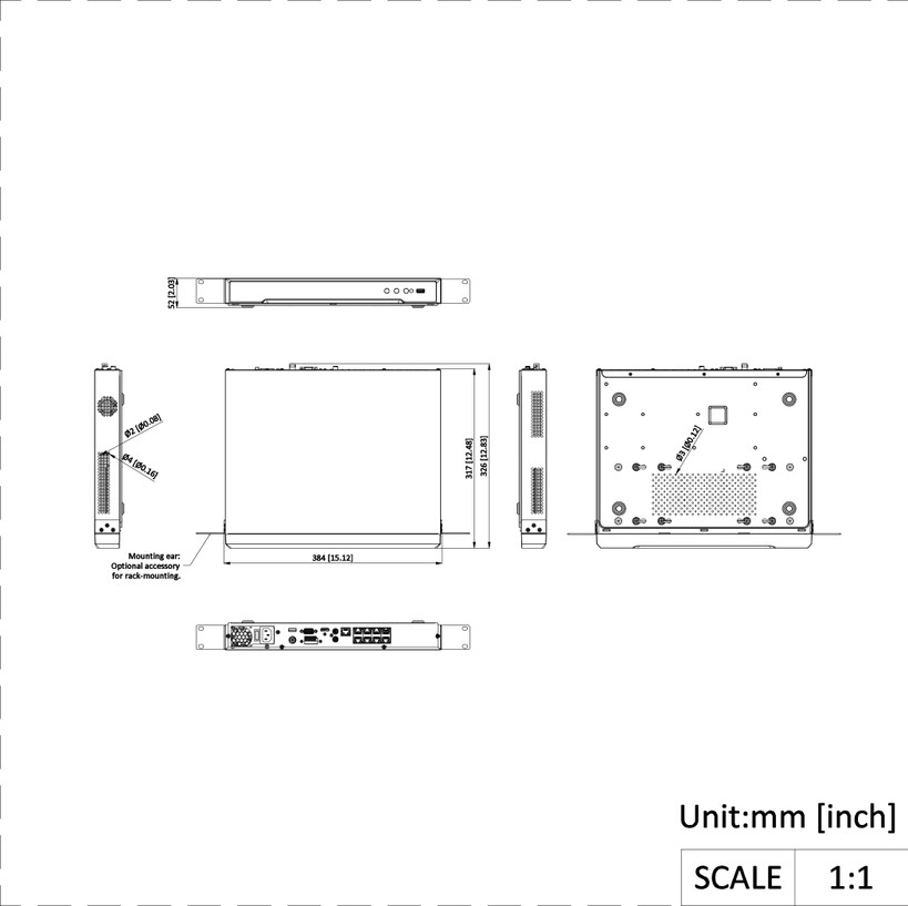 Dimension Image of 204 of 2438 Hikvision DS-7608NI-12/8P NVR