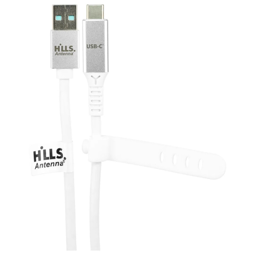 High-speed premium white USB-A to USB-C cable supporting fast charging and file transfer
