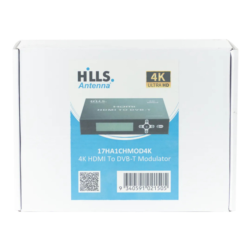 Packaging of Hills Antenna 17HA1CHMOD4K 4K HDMI to DVB-T Modulator