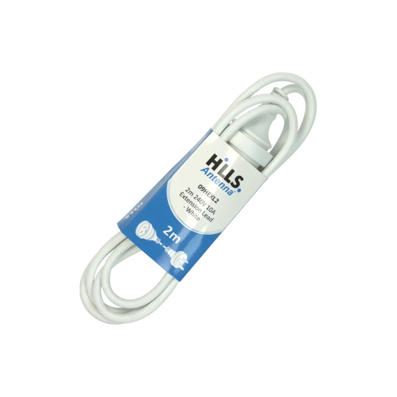 Packaging of Hills Antenna 2m White Power Extension Lead