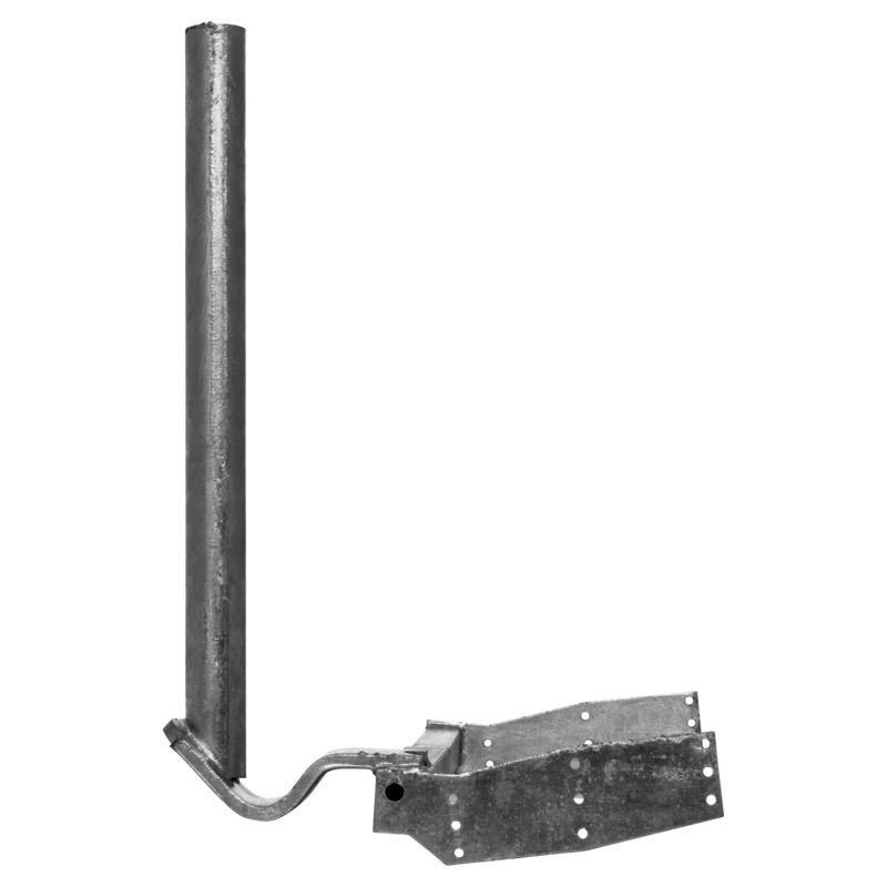 Hills Antenna FB607162 45-degree 600 mm gutter mount ready to install on timber-framed tiled roof