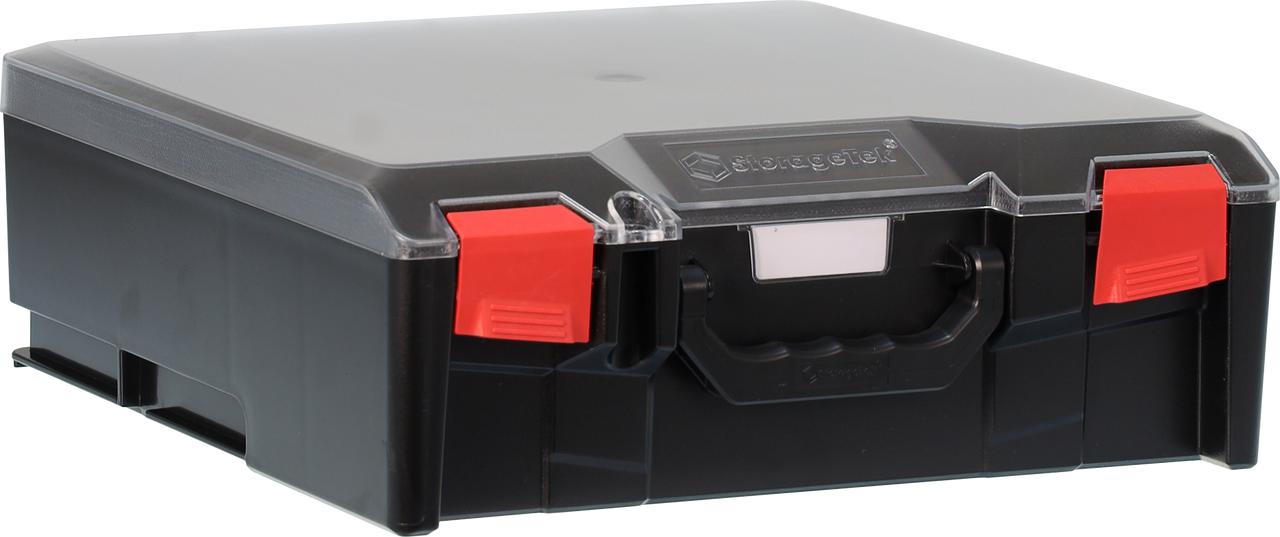 StorageTek STLC-BK Case Large Clear PC Lid c/w dividers-Black