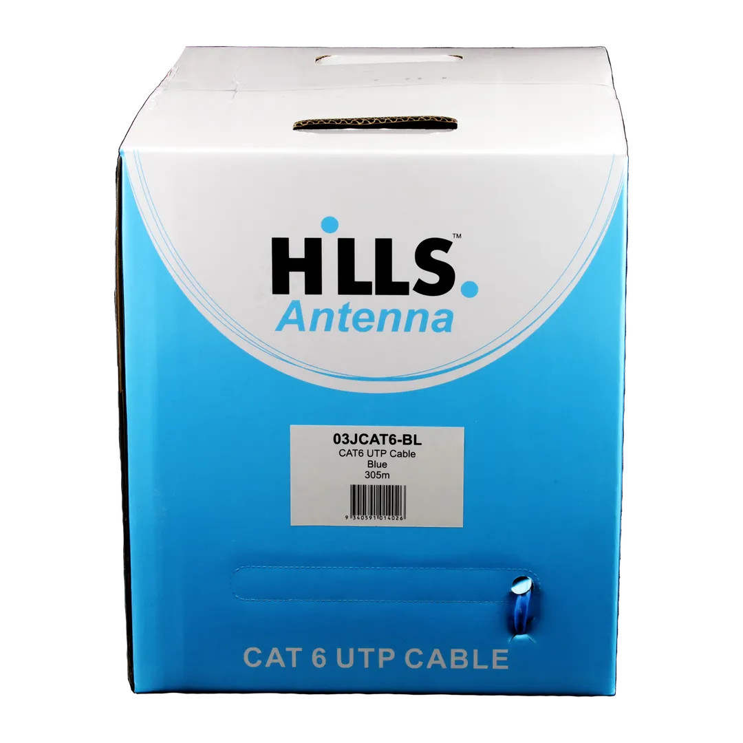 Hills Antenna 4 Pair Blue CAT6 UTP LAN Cable 305M Box 