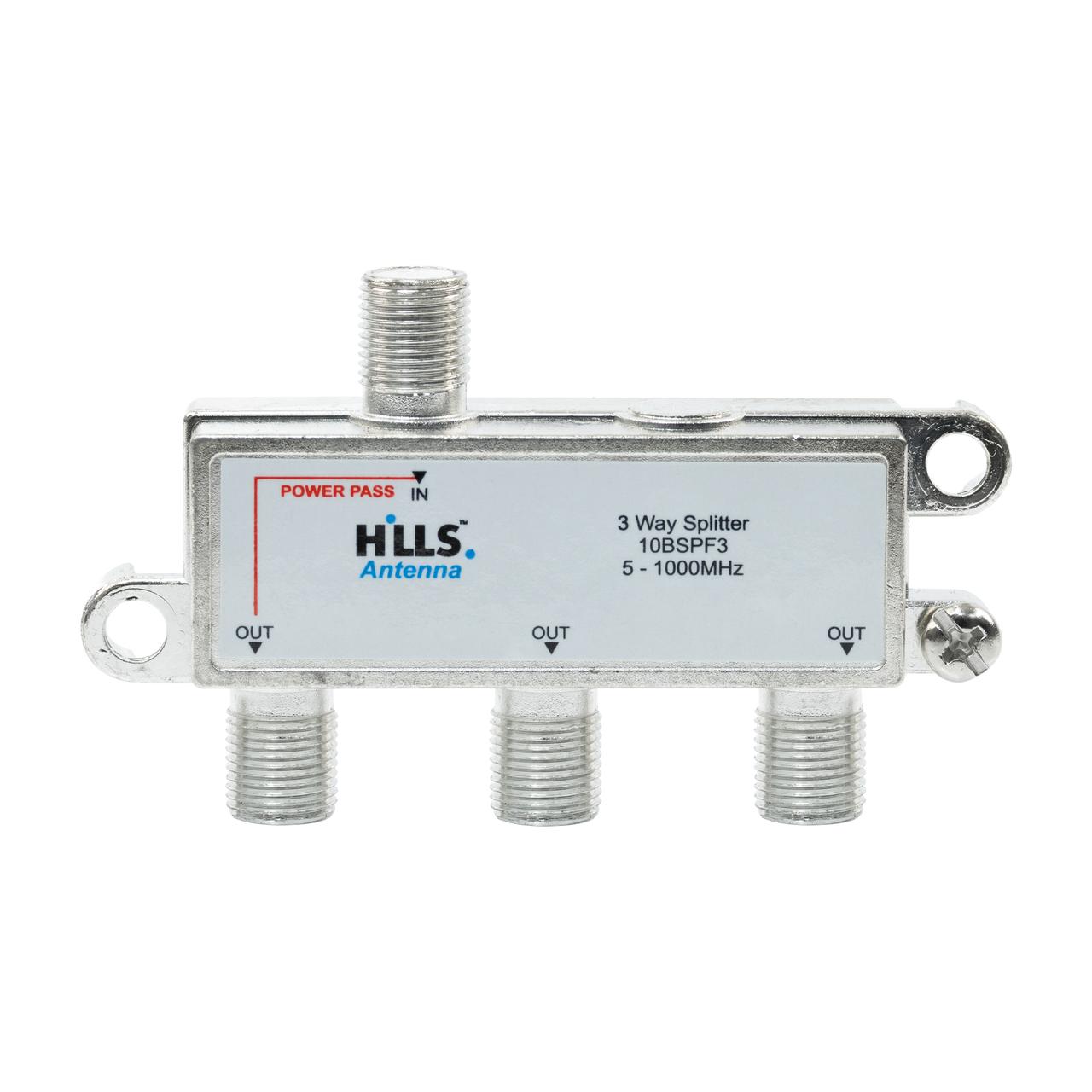 Hills Antenna 3-Way F-Type Splitter 10BSPF3 for splitting antenna feed to three home TVs