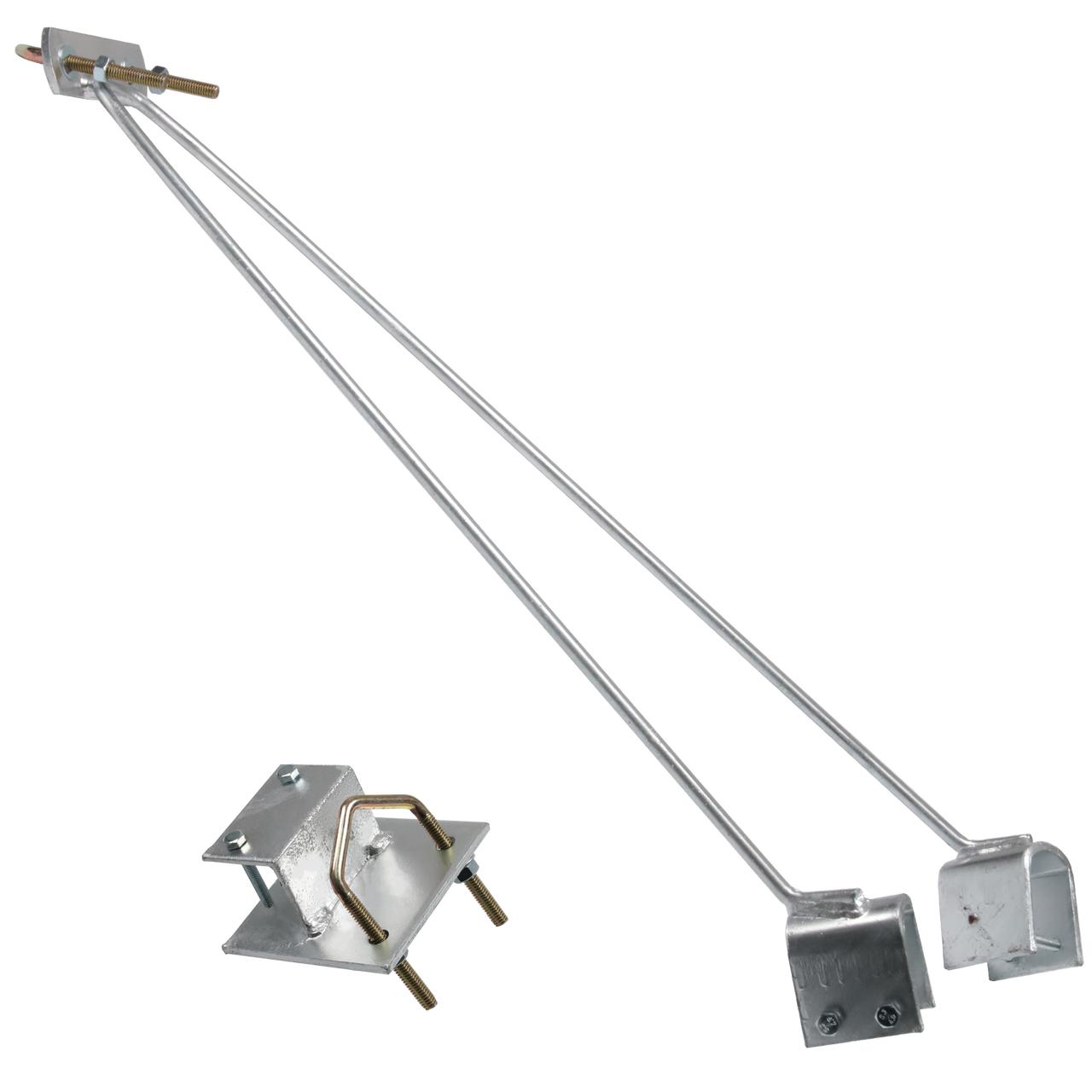 Digitek Strammit Roof Mount - Wide Foot in hot-dip galvanized steel, clamp-down design for Stramit/Brownbuilt flat decking with 32mm foot and 8mm stay