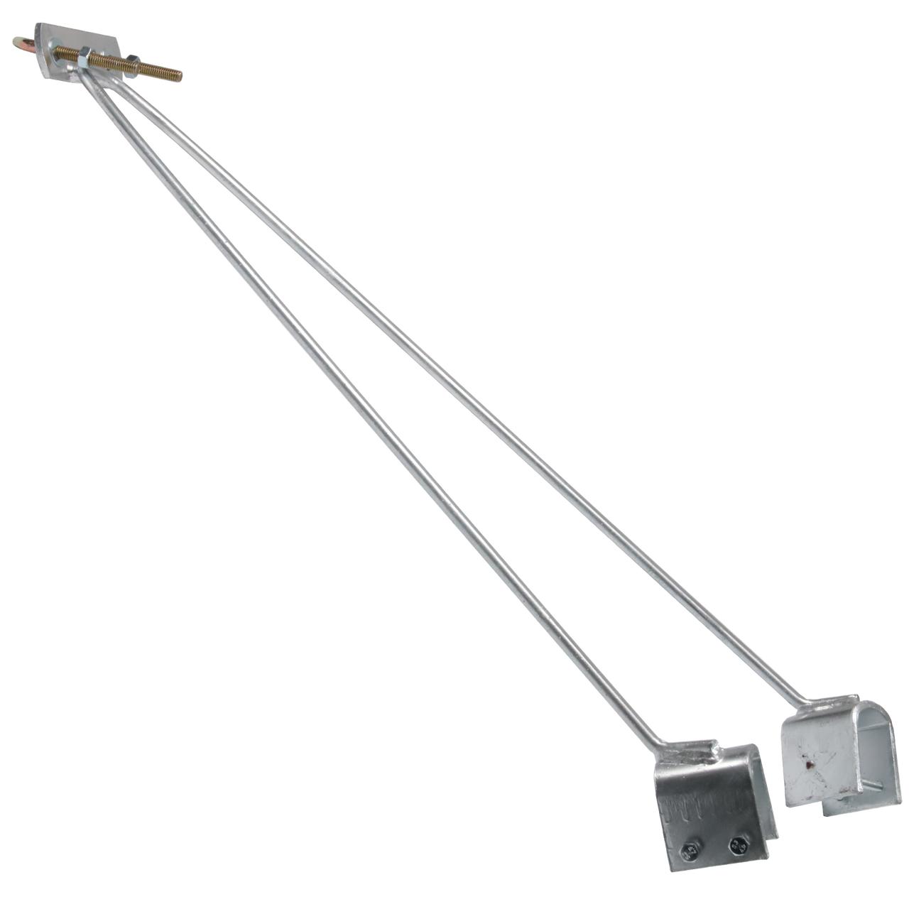Close-up of Digitek roof mount clamp mechanism, non-penetrating 40mm mast support for up to 3m heights