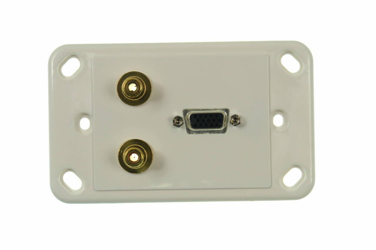 Digitek Wallplate with VGA and 2 x RCA Connections front view without cover