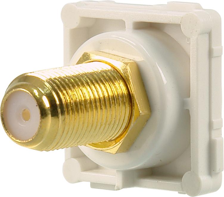 Digitek Recessed White RCA Female to F Female Insert - White