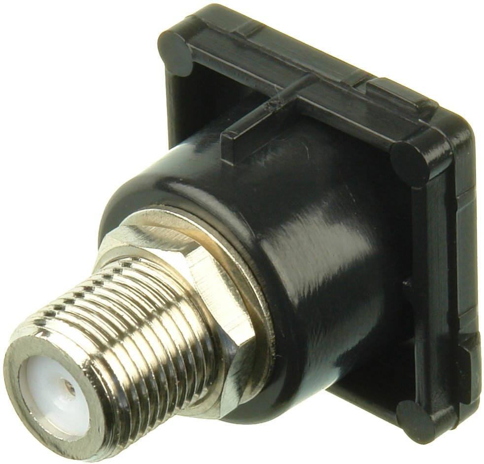 Rear view of Durable black Digitek PAL insert with tool-free snap-fit for easy home AV wallplate upgrade