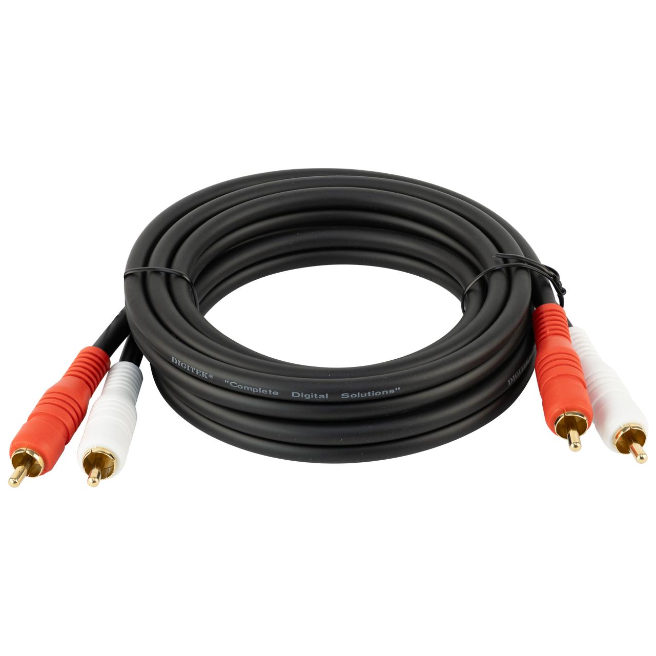 Digitek 1.8m RCA Male to Male Audio Lead 06BA18 for linking turntable to shelf speakers