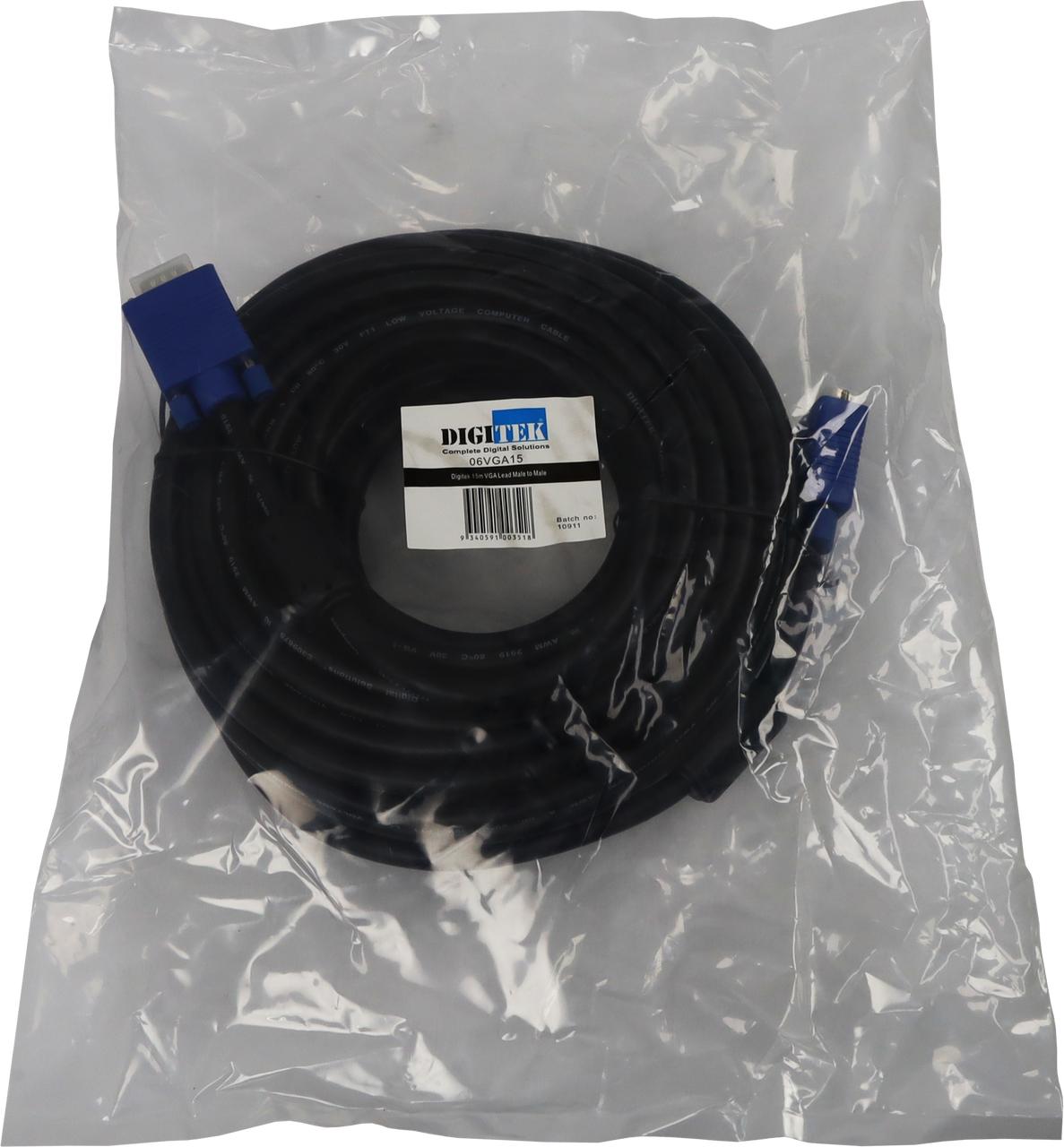Display hang-sell bag of Digitek 06VGA15 15m VGA lead with label