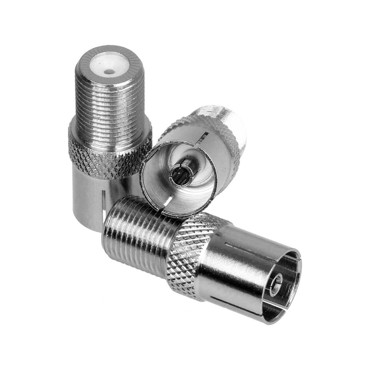 Group of Digitek PAL female to F type female adaptor for stable TV SAT AV signal transfer