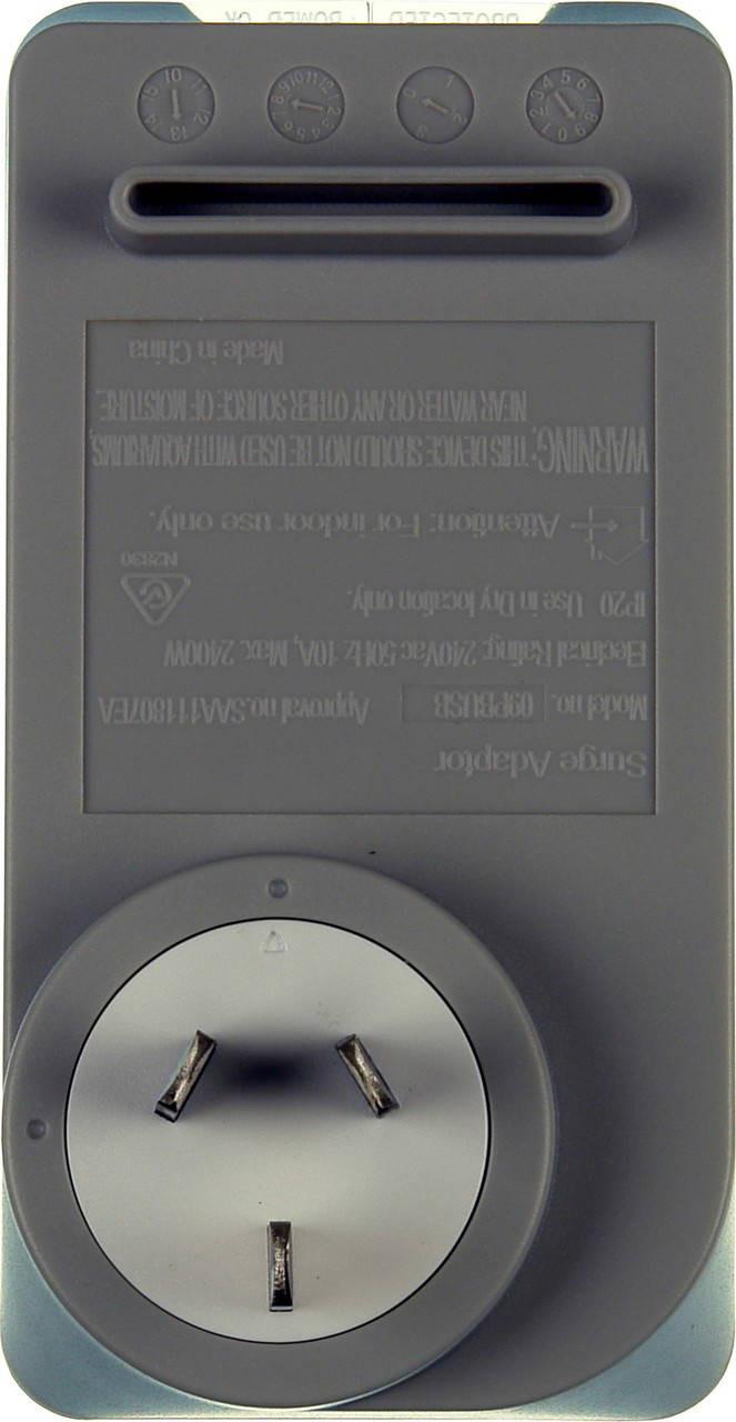 Compact swiveling Digitek surge protector for home or office