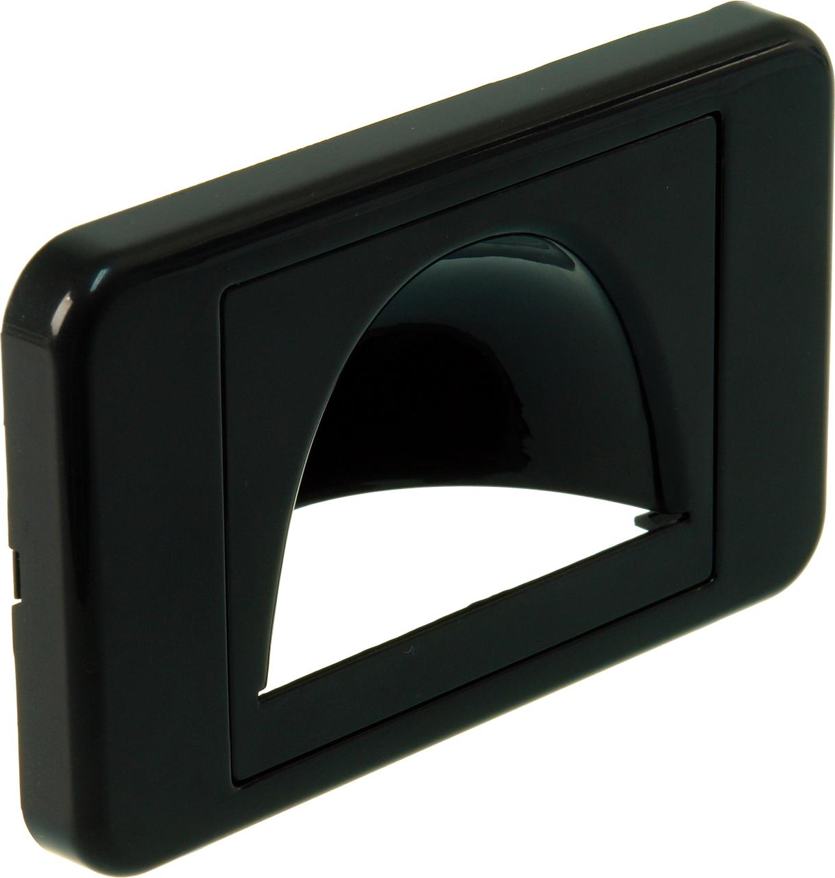 Flush Digitek ABS black reverse bullnose plate showing 63.80x40.70x28.74mm aperture