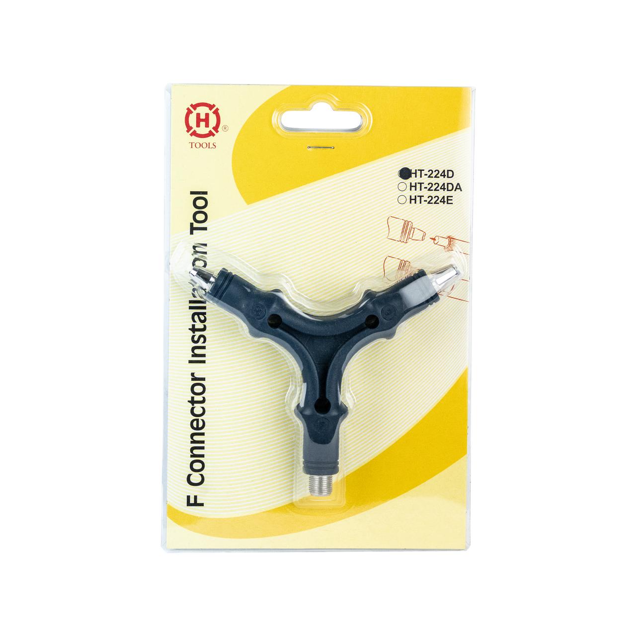 Hanglong Tools HT-224D RG59/RG6 F connector flaring and insertion tool in packaging