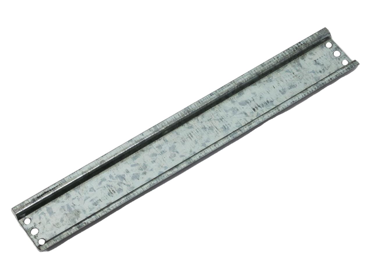 Side view of Digitek 27MD12 DIN rail, demonstrating secure snap-in design for relays and terminal blocks in enclosures