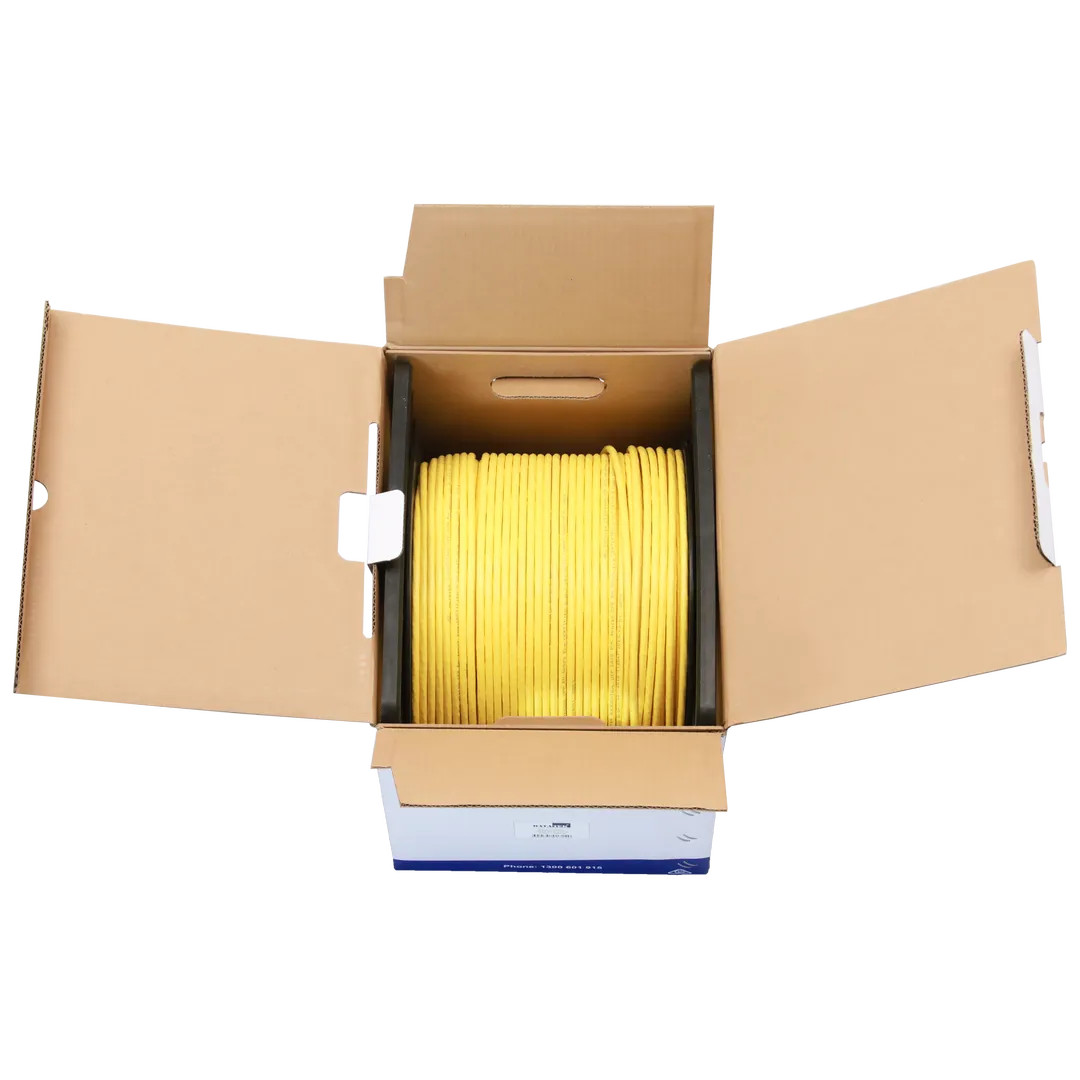 Side view DATATEK 305m networking cable box with flame retardant PVC sheath