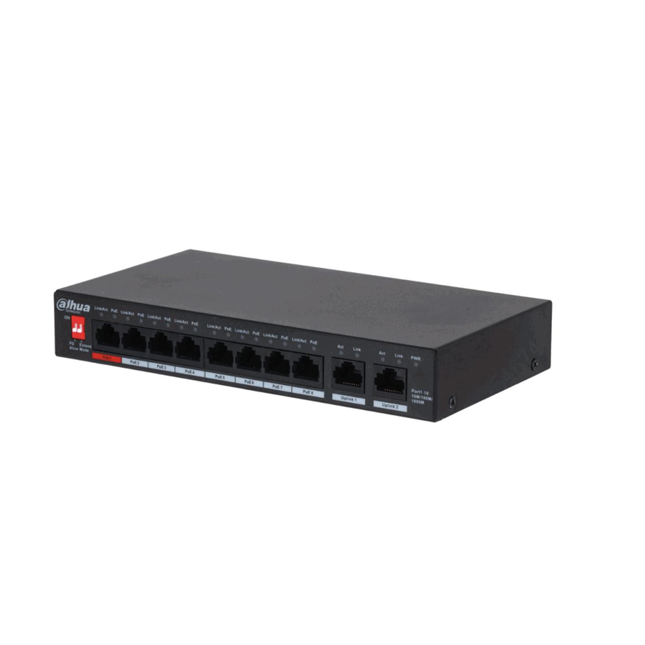 Dahua 8-Port Gigabit PoE Ethernet Switch with Hi-PoE Support