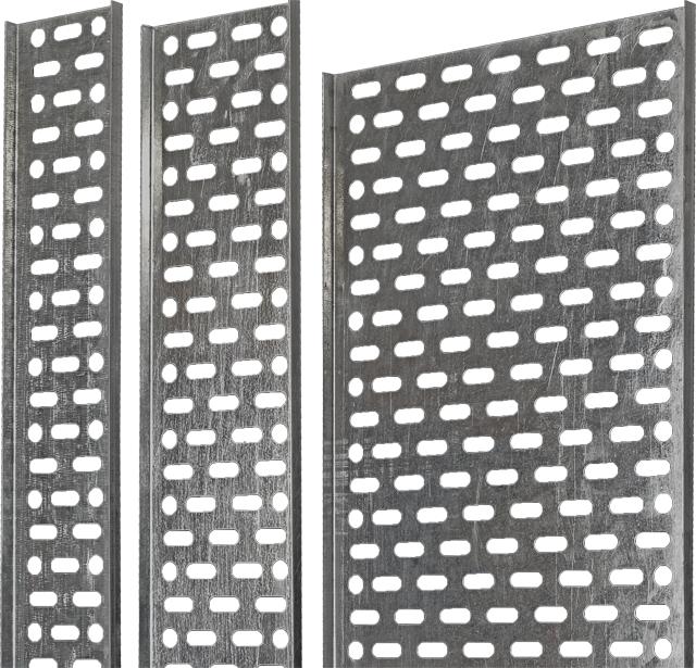 Side view of Digitek 150mm perforated cable tray