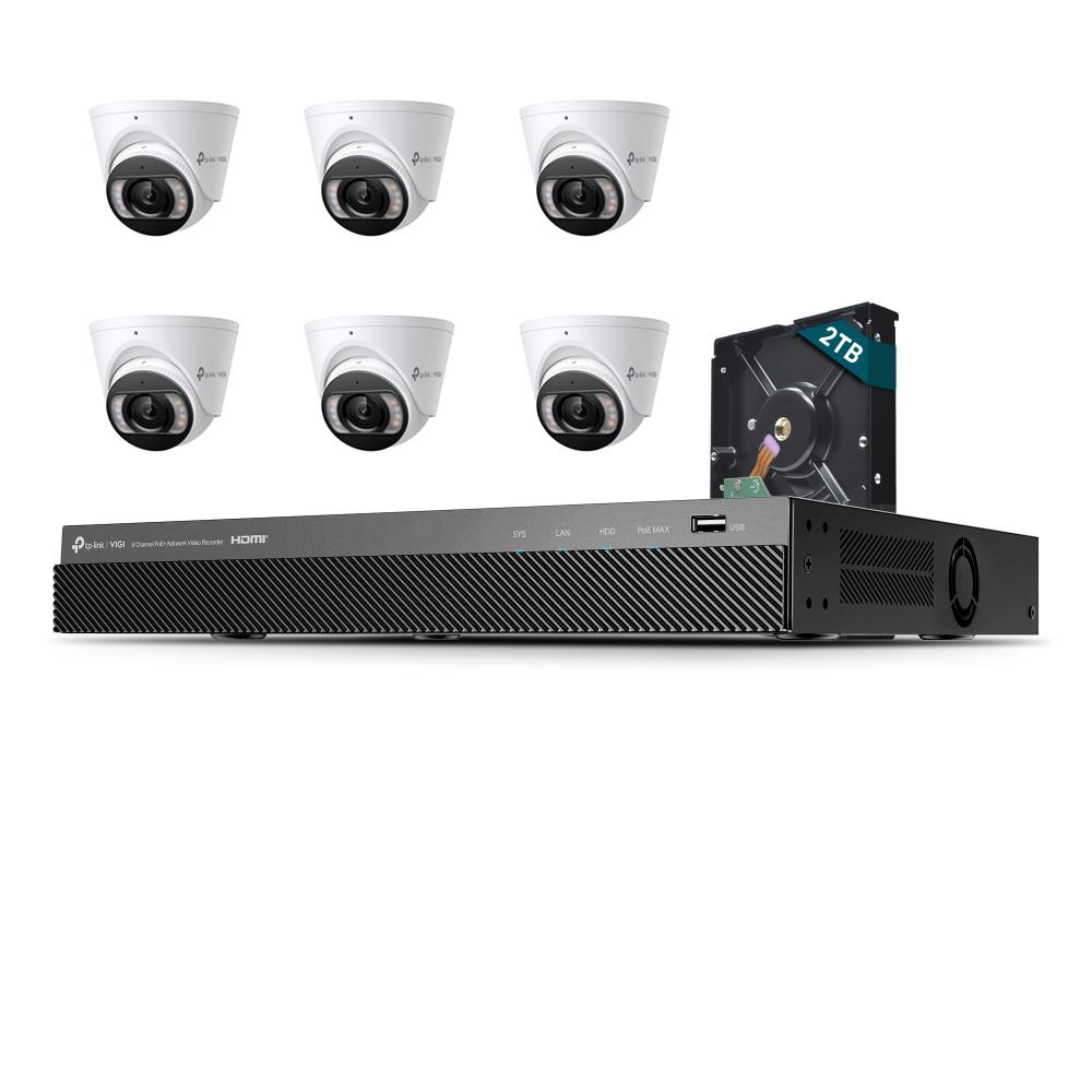 TP-Link KIT-TPL8CH8MP 8-Channel NVR Kit with Six 8MP Cameras & 2TB HDD