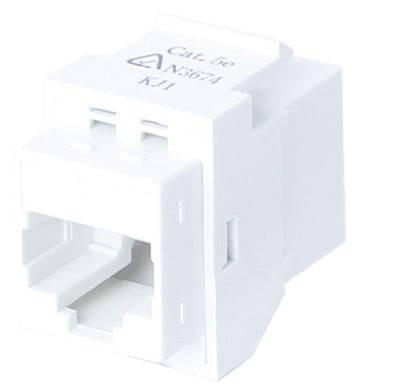 Cat5E RJ45 back-to-back insert front view without cap