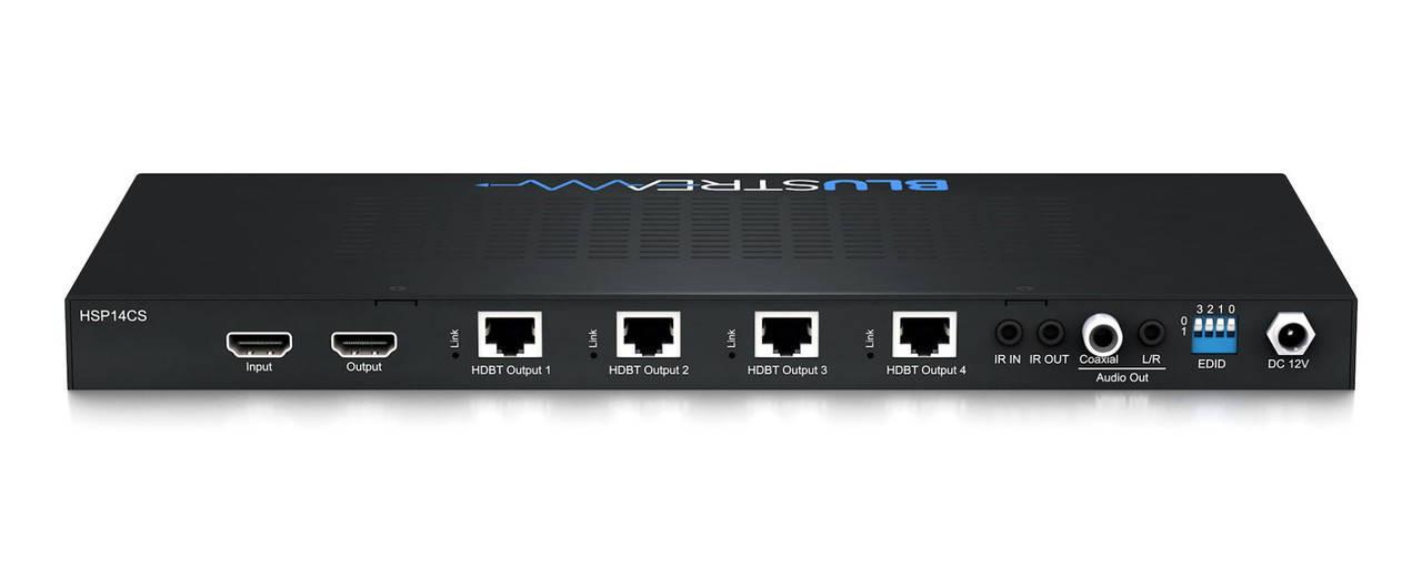 Blustream HSP14CS 4-Way HDBaseT CSC Splitter back view