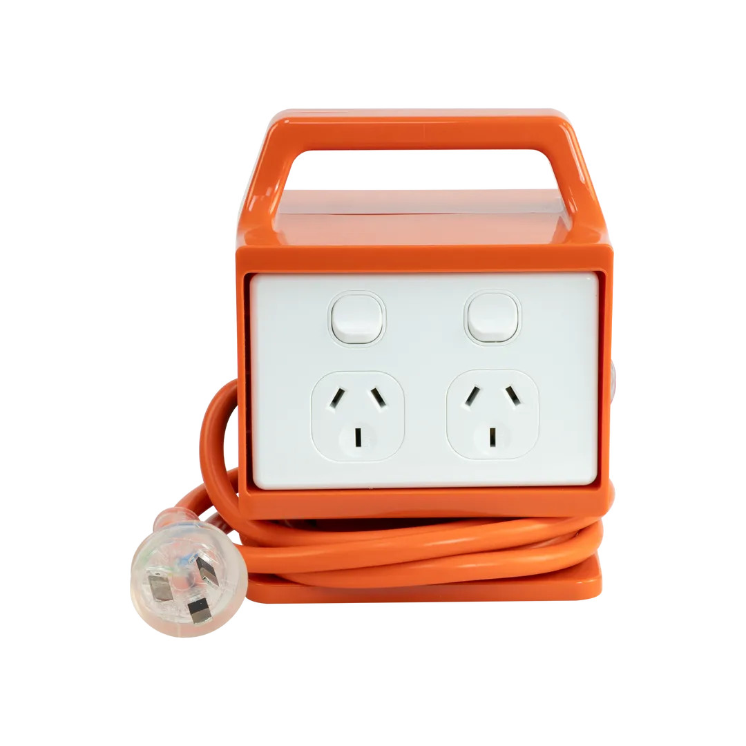 4 Outlet Power Block with RCBO Protection Front and Back View