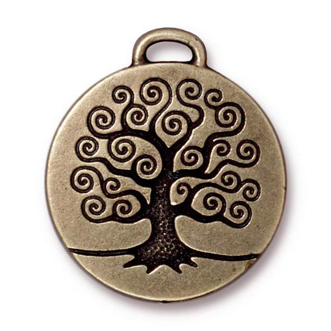 Tree of Life Pendant, Oxidized Brass Plate, 10 per Pack